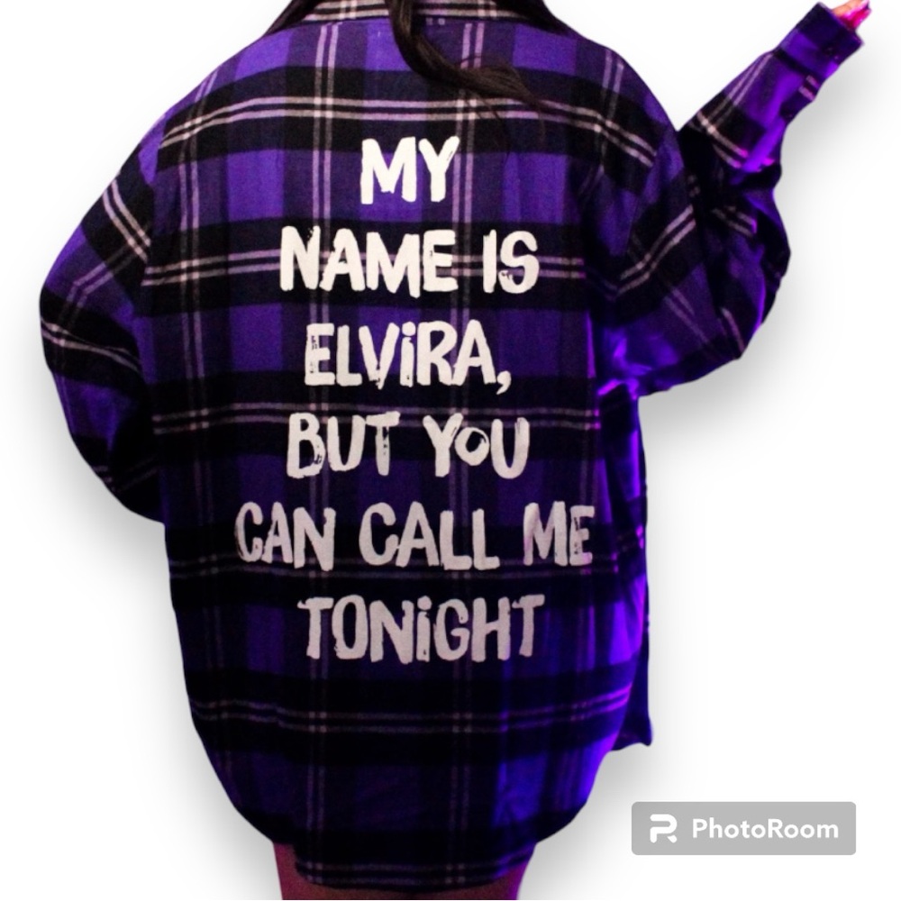 Cakeworthy x Eliva Mistress of the Dark “My Name Is Elvira” Flannel (Med Unisex)